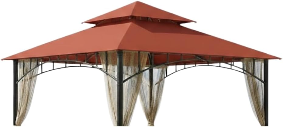 Garden Winds Reinforced RipLock 350 Replacement Canopy Top Cover Compatible with Summer Veranda 10 ' x 10' Gazebo Models L-GZ093PST, G-GZ093PST, TGZ093 - Terra Cotta