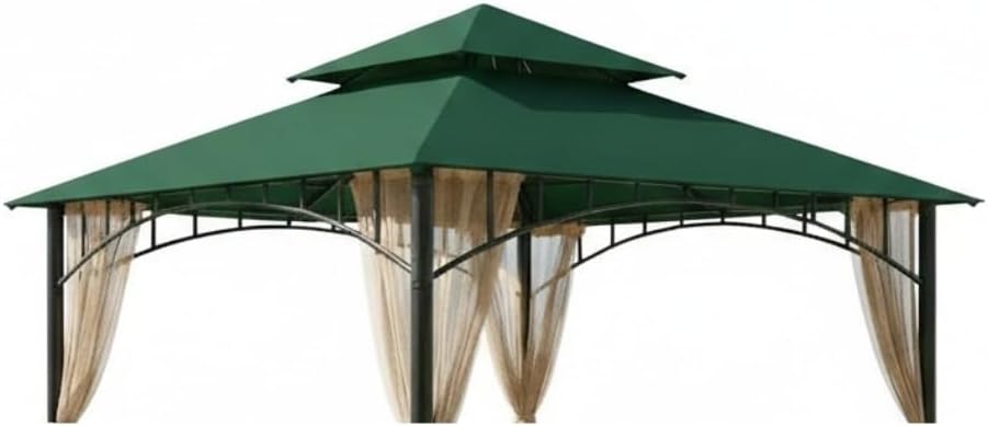 Garden Winds Reinforced RipLock 350 Replacement Canopy Top Cover Compatible with Summer Veranda 10 ' x 10' Gazebo Models L-GZ093PST, G-GZ093PST, TGZ093 - Green