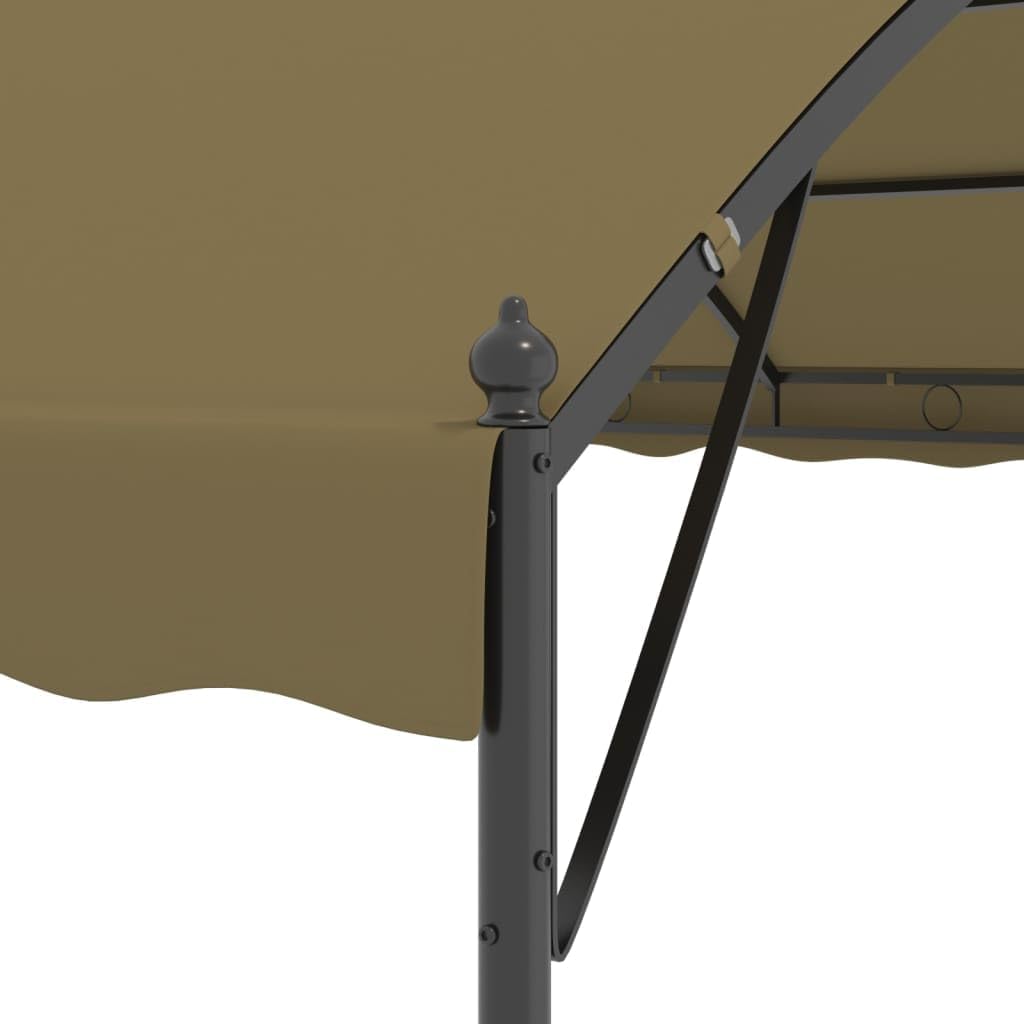 Large Gazebo Outdoor Taupe Black Polyester Steel Frame Rectangular Canopy Tent for Backyard Patio Garden Shelter