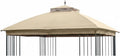 Garden Winds Reinforced RipLock 350 Replacement Canopy Top Cover Compatible with Garden Treasures Steel Finial 10' x 10' Gazebo Models L-GZ038PST-F and A101000500 - Beige