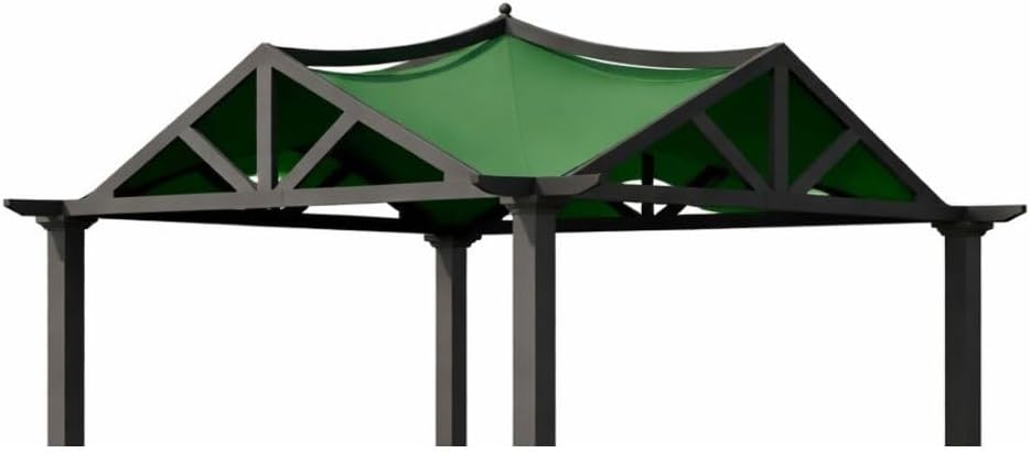 Garden Winds Reinforced RipLock 350 Replacement Canopy Top Cover Compatible with Garden Treasures 10' x 10' Pergola Models GF-9A037X, GF-12S039B- Green