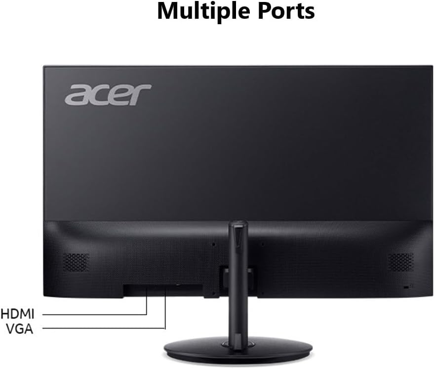 Acer SH272 G0bih 27' IPS Full HD (1920 x 1080) Ultra-Thin Gaming Office Monitor | Adaptive-Sync Support (FreeSync Compatible) | Up to 120Hz Refresh | 1ms (VRB) | Adjustable Stand | HDMI & VGA Ports