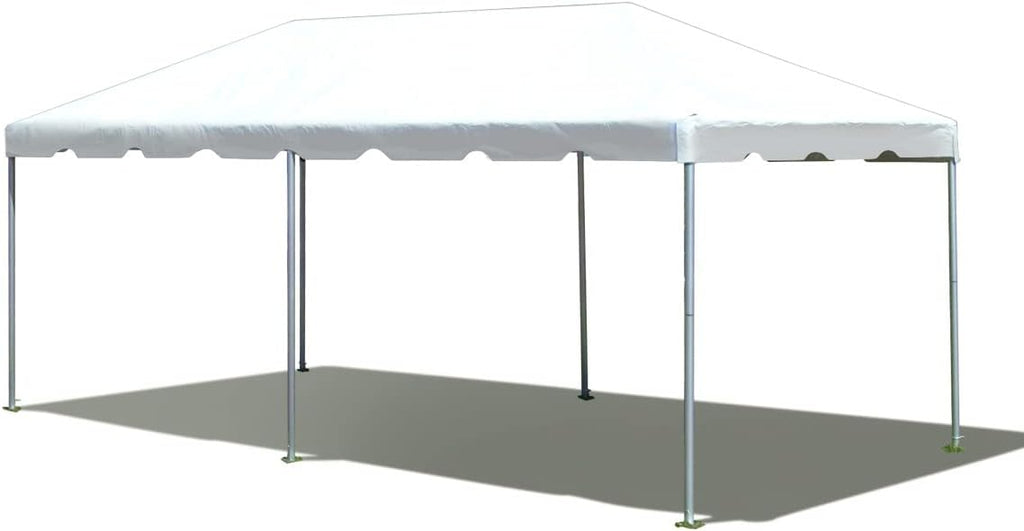 Party Tents Direct 10x20 Weekender West Coast Frame Party Tent, White PVC Canopy with Storage Bag, Professional Grade, No Center Pole, Event Gazebo Pavilion Shelter for Weddings Birthdays and Banquets