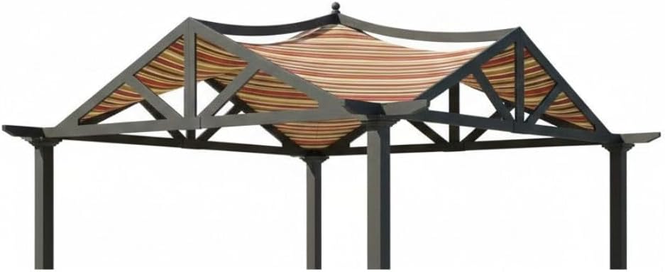 Garden Winds Durable 350 Replacement Canopy Top Compatible with Garden Treasures 10' x 10' Pergola Models GF-9A037X, GF-12S039B - Stripe Canyon