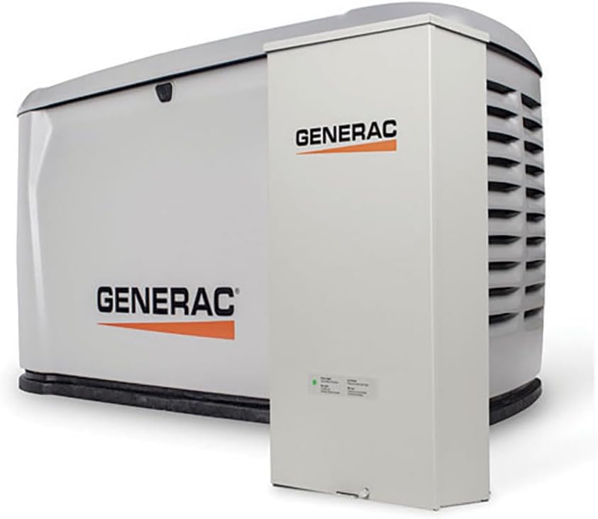 Generac 28kW Home Standby Generator for home use with 200 amp transfer switch, built-in cellular connectivity, whole house generator for power backup - Comes With Ecobee Smart Thermostat