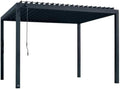 Backyard Discovery Sarasota 12' x 10' Galvanized Steel Louvered Pergola Kit with Adjustable Roof, Shade, Rain Protection, High-Wind Rating, Gutter System for Outdoor Patio, Garden, Deck, Entertaining