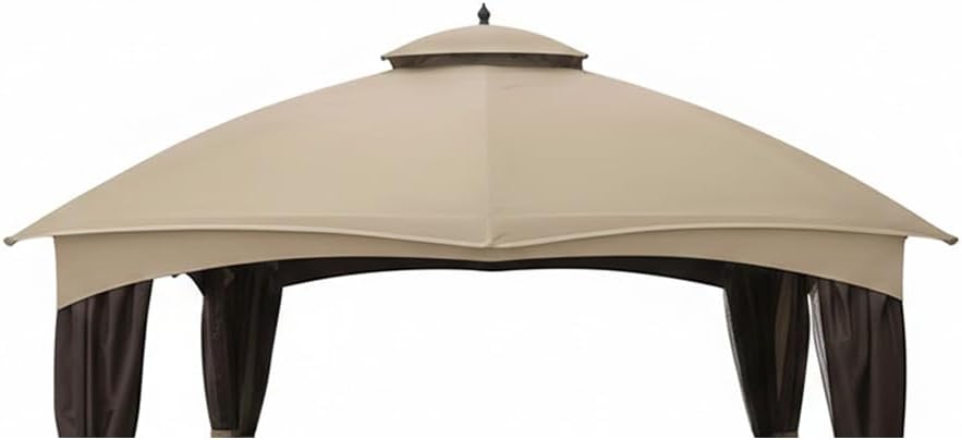 Garden Winds Heavy Duty Reinforced RipLock 500 Replacement Canopy Top Cover Compatible with Allen Roth 10' x 12' Gazebo Models GF-12S004B, TPGAZ17-002 - Beige