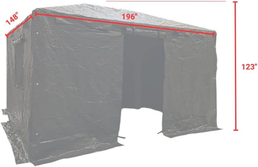 Garden Winds Winter Cover Compatible with The Yardistry YM12944 12' X 16' Tall Hard Top Gazebo – Heavy Duty Protective Enclosure for Outdoor Storage, Waterproof, Windproof and Flame Resistant – Black