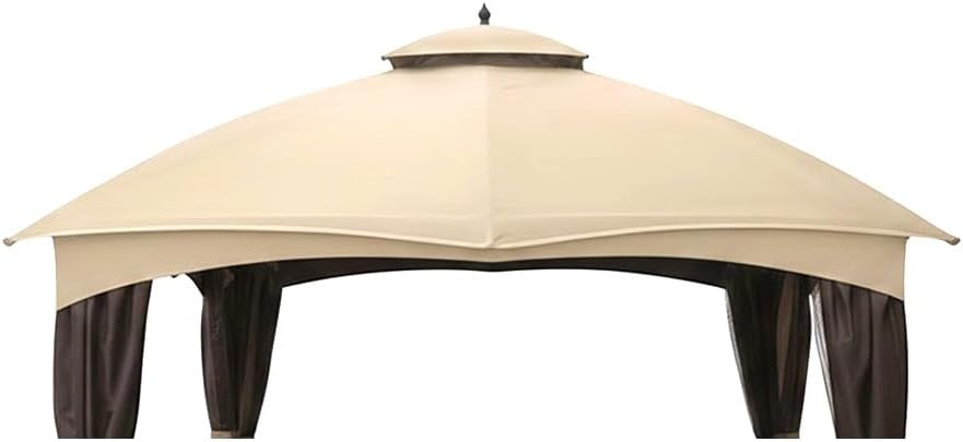 Garden Winds Heavy Duty Reinforced Replacement Canopy Top Cover Compatible with The GF-12S004B, TPGAZ17-002 Allen Roth 10' x 12' Gazebo - Classic Sand, Riplock 500