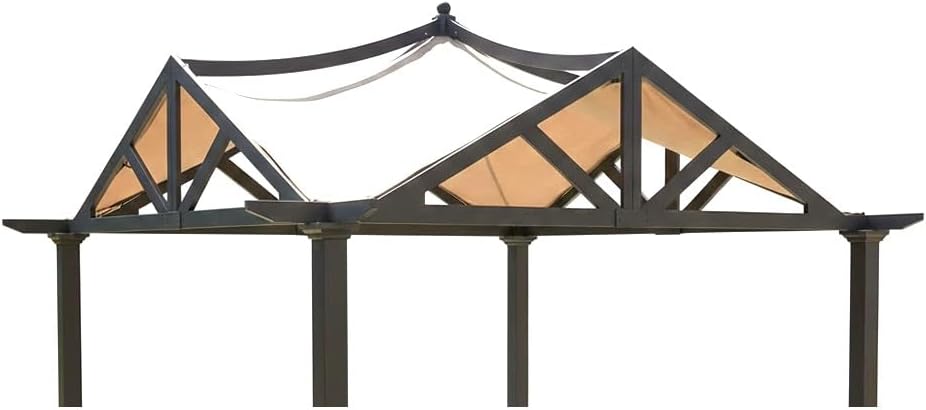 Garden Winds Reinforced Replacement Canopy Top Cover Compatible with The Garden Treasures GF-9A037X, GF-12S039B 10' x 10' Gazebo - Classic Sand, Riplock 350