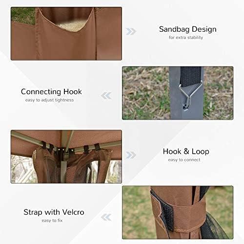 Outsunny 13' x 11' Hexagonal Pop Up Gazebo, Heavy Duty Outdoor Canopy Tent with 6 Mesh Sidewall Netting, 3-Level Adjustable Height and Strong Steel Frame, Gray