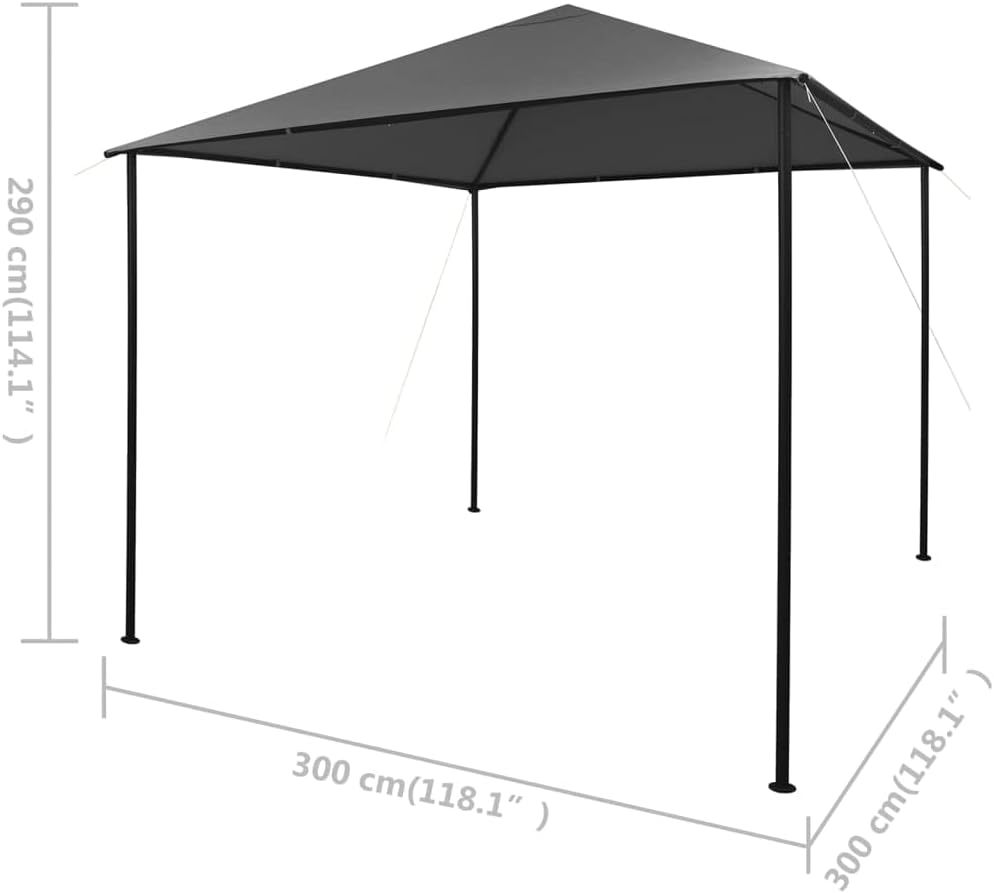 Gazebo,Grill Gazebo,Rv Carport,Heavy Duty Tents for Parties,Outdoor Gazebo,Shade Tent,Wedding Tent,for Outdoor,Backyard,Garden,Lawns,118.1'x118.1' Anthracite Fabric and Steel