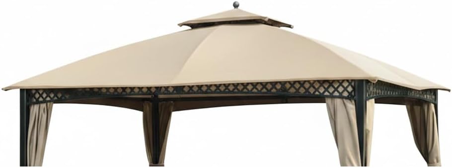 Garden Winds Durable 350 Replacement Canopy Top Compatible with Windsor Dome 10' x 12' Gazebo Models L-GZ717PST-C, A111001701 - Beige