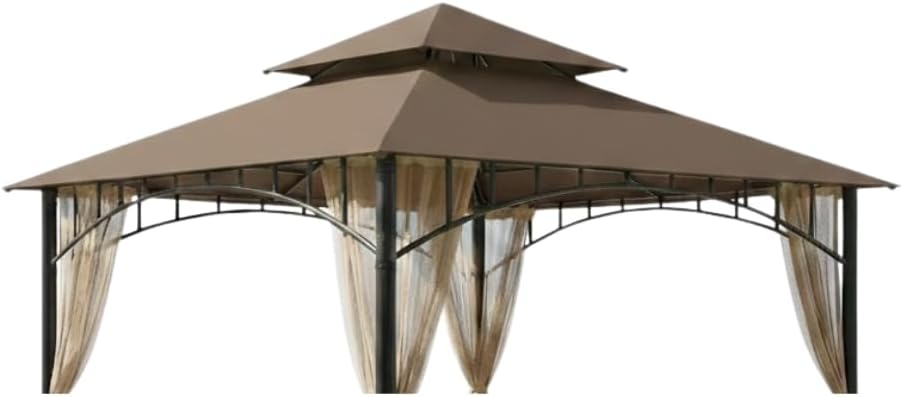 Garden Winds Reinforced RipLock 350 Replacement Canopy Top Cover Compatible with Summer Veranda 10 ' x 10' Gazebo Models L-GZ093PST, G-GZ093PST, TGZ093 - Nutmeg