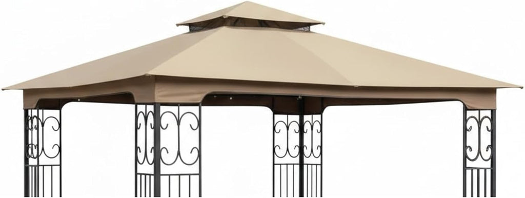 Garden Winds Reinforced RipLock 350 Replacement Canopy Top Cover Compatible with Regency II 10' x 12' Gazebo Model L-GZ798PST - Beige