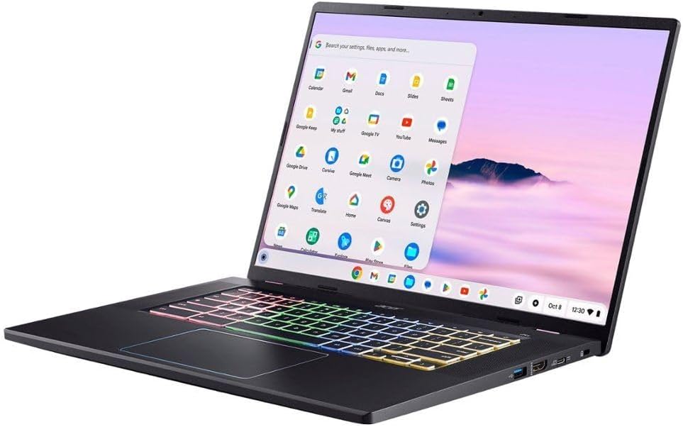 acer Chromebook Plus 516 GE CBG516-2H-59S4 – 16' WQXGA 120Hz Gaming Laptop, Intel Core 5 120U, 8GB LPDDR5, 256GB SSD, Wi-Fi 6E, RGB Keyboard, ChromeOS NX.KRVAA.001 (Renewed)