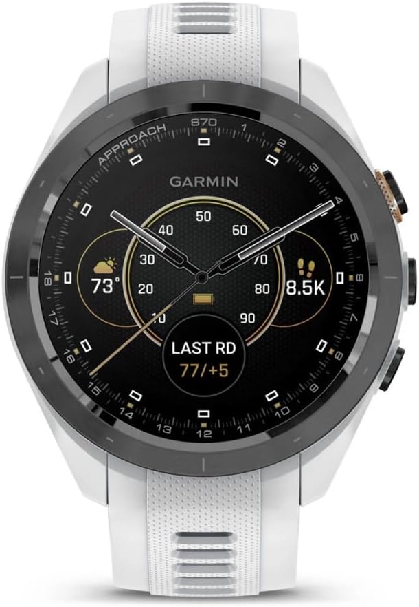 Garmin Approach S70 42MM GPS Golf Fitness Preimum Smartwatch for Men, Lightweight 1.2' Touchscreen AMOLED Display and 42000 Preloaded Courses -White- Garmin Watches for Men