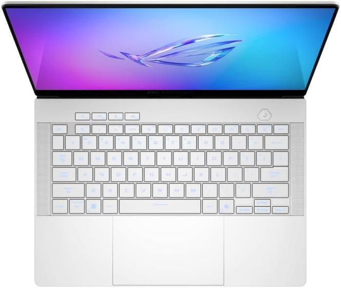 ASUS ROG Zephyrus G14 Latest (2025) 14' 3K OLED 120Hz Gaming Laptop Copilot+ PC AMD Ryzen AI 9 HX 370 NVIDIA RTX 5070 Ti 12GB 32GB LPDDR5X RAM 1TB SSD RGB KB Windows 11 Platinum White