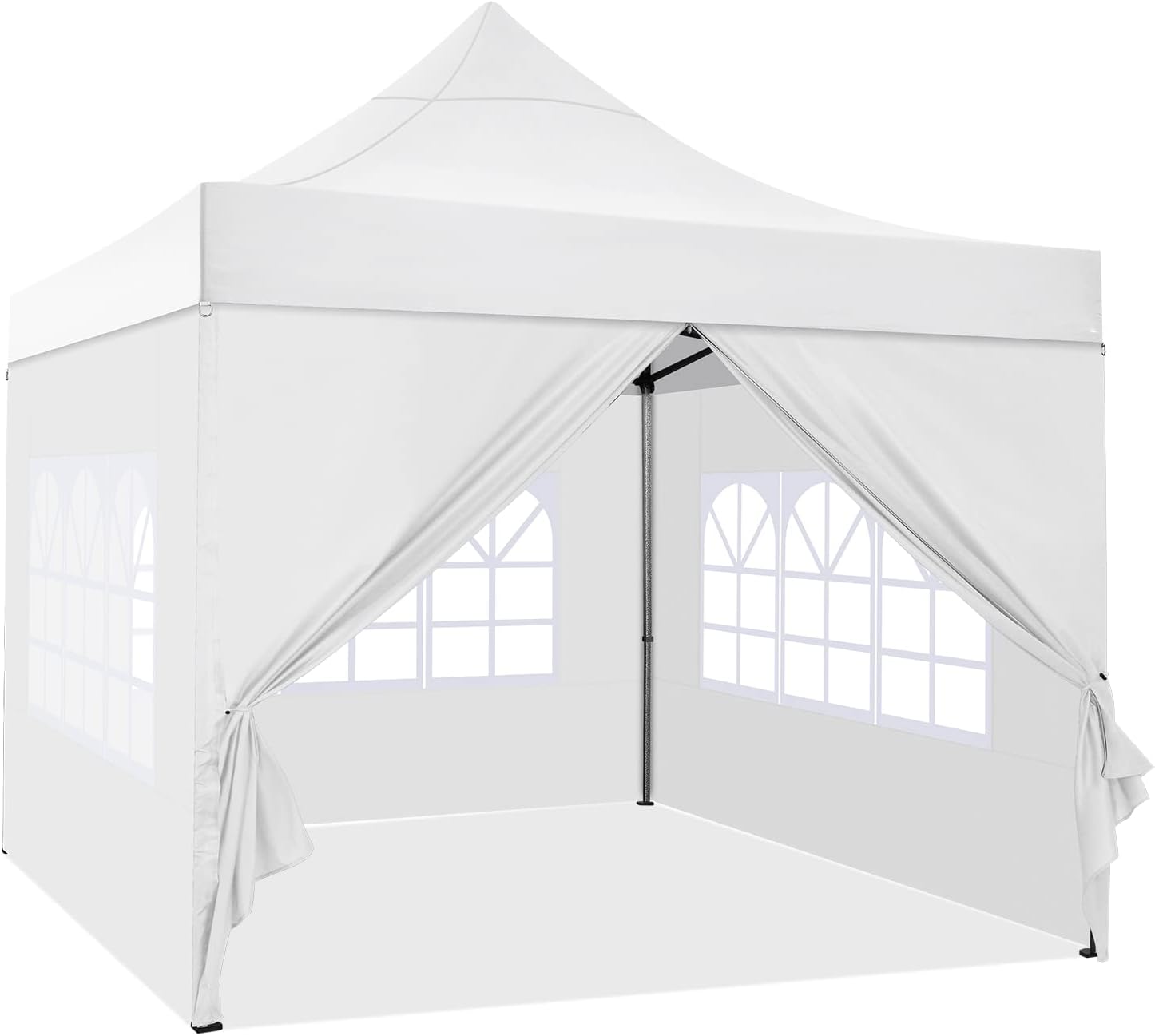 COBIZI 10x10 Pop Up Canopy Tent 10x10 Canopy with 4 Sidewalls Waterproof Heavy Duty Commercial Canopy Tent for Parties Outdoor Garden Gazebo, Carry Bag with Wheel(10x10ft, White)