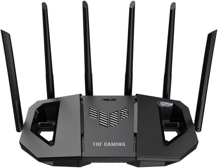 ASUS TUF Gaming BE6500 WiFi 7 Router - Dual-Band, Up to 6.5 Gbps Wireless, Game Accelerator, Multi-Link Operation (MLO), (x4) 2.5GbE Ports, Mesh + VPN Compatible, & Subscription-Free Network Security