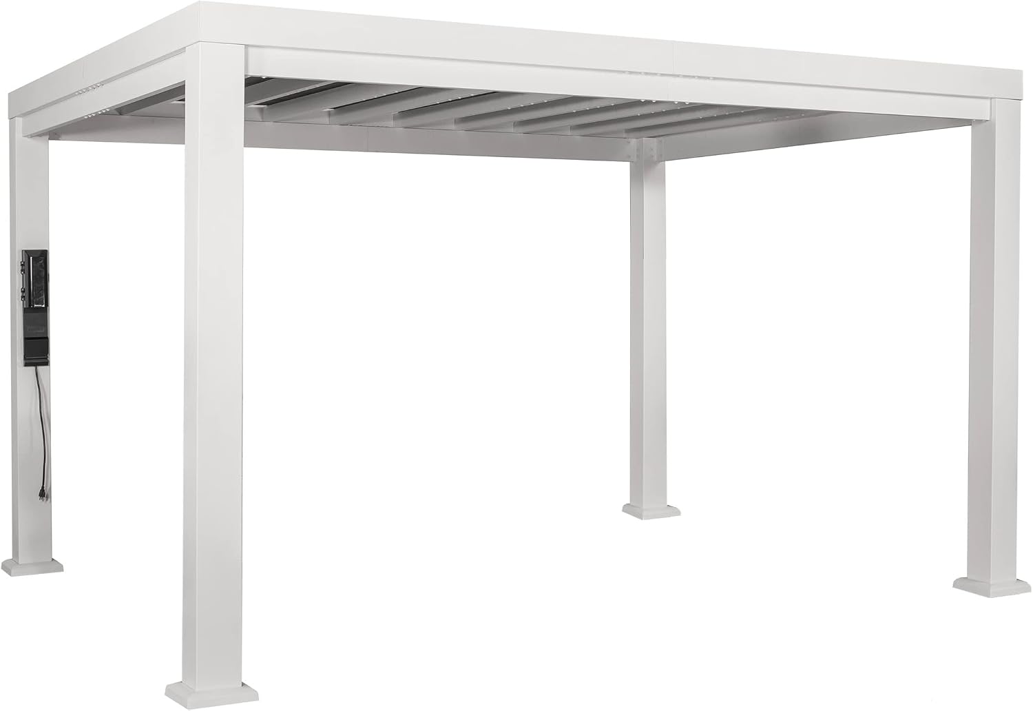 Backyard Discovery Windham 14' x 10' Modern Galvanized Steel Pergola Kit with Shade Sail Canopy, All-Season Durability, PowerPort, High-Wind Rating for Outdoor Patio, Garden, Deck, Entertaining