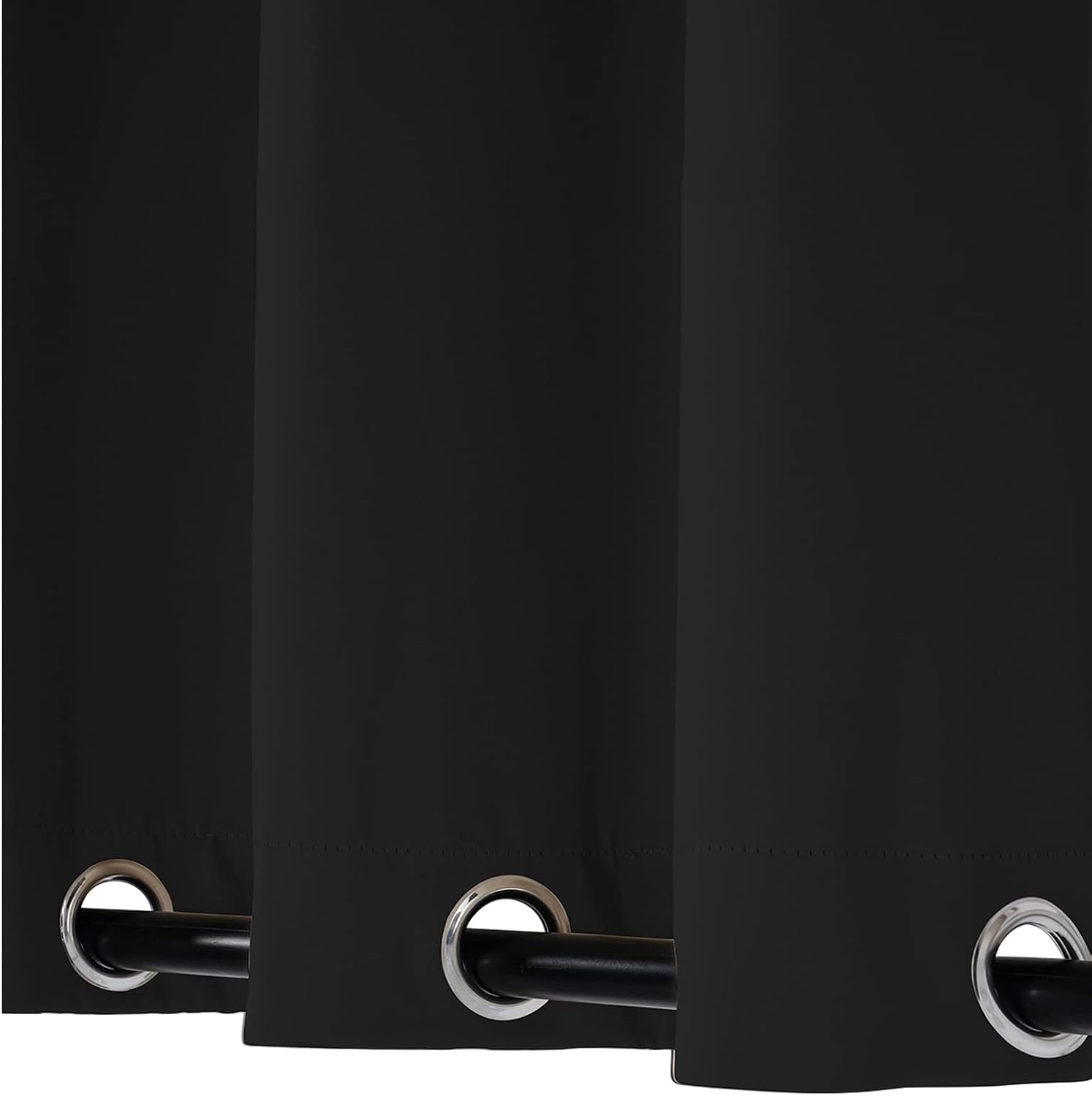 SK Studio Outdoor Curtains for Patio Waterproof Sunlight Block Rustproof Grommet Top and Bottom Windbreak Privacy Curtain for Gazebo, Front Porch, Pergola, 2 Panels, Black, 100' W x 96' L