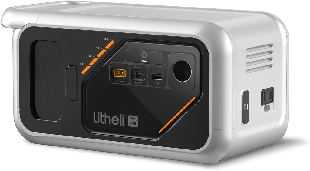 Litheli 218 Series Portable Power Station 142Wh Camping Lithium Battery Solar Generator, 200W AC/ 100W USB-C Outlets, Power Bank(Solar Panel Optional) for Home Outdoor Emergency RV Van Hunting