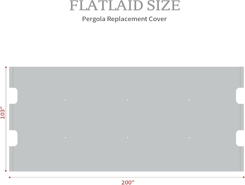 Replacement Canopy Top for Allen + Roth 10x10 Ft Pergola, 200'x103' Shade Cover, Model L-PG152PST-B, Gray (Cover Only)