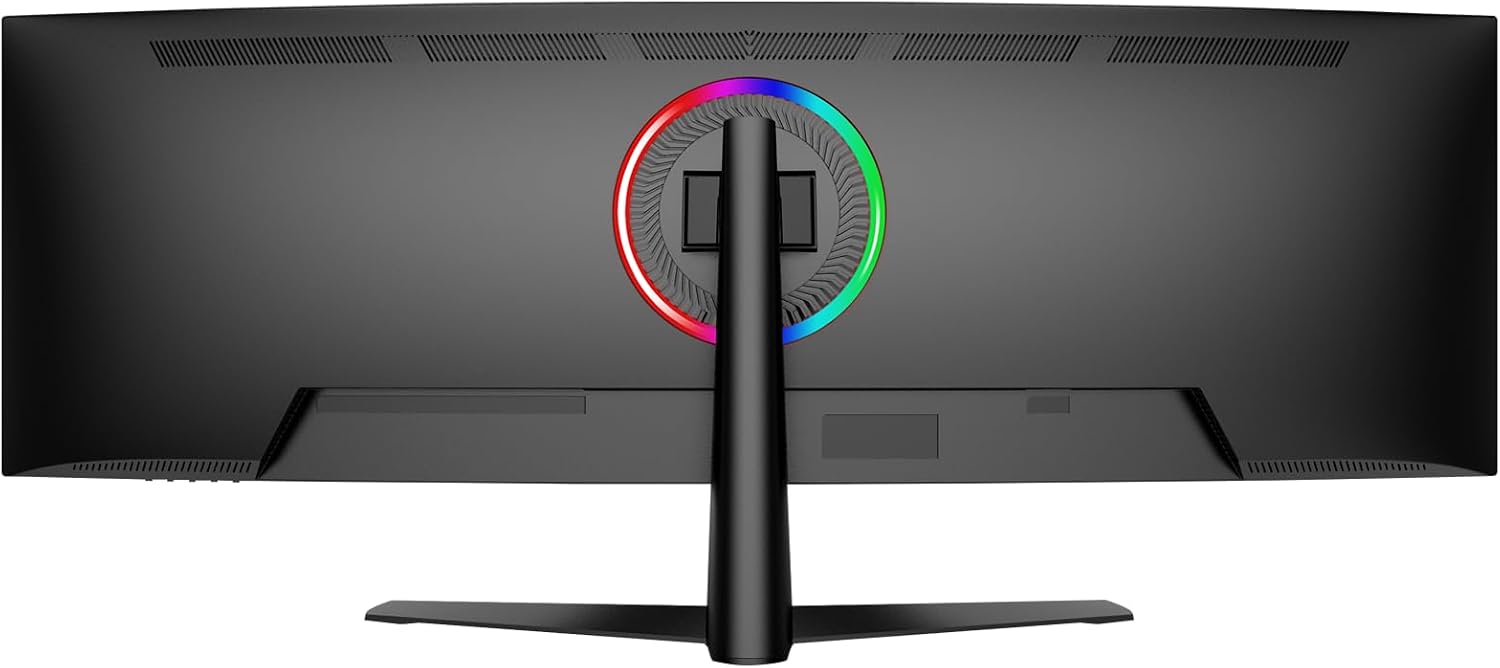 CRUA 45' Curved Gaming Monitor, 240Hz DQHD 5120×1440 UltraWide 32:9 VA Screen Computer Monitors, 120% sRGB,1500R, AMD FreeSync Compatible, Built-in Speakers, HDMI 2.1 & DP 1.4, Wall Mountable – Black