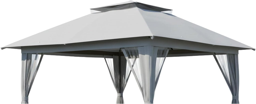 Garden Winds Reinforced RipLock 350 Replacement Canopy Top Cover Compatible with Crown Shades 13' X 13' Pop Up Gazebo Models CA169M, CS-CA169M - Slate Gray