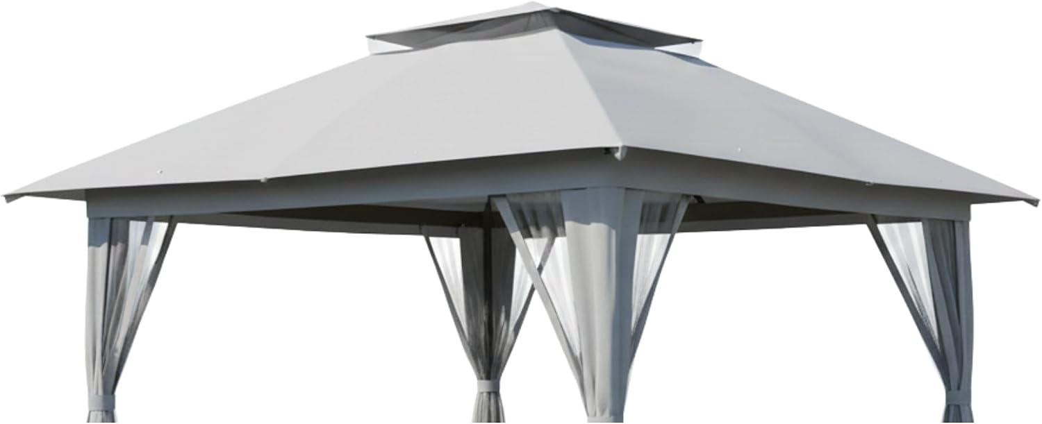 Garden Winds Reinforced RipLock 350 Replacement Canopy Top Cover Compatible with Crown Shades 13' X 13' Pop Up Gazebo Models CA169M, CS-CA169M - Slate Gray