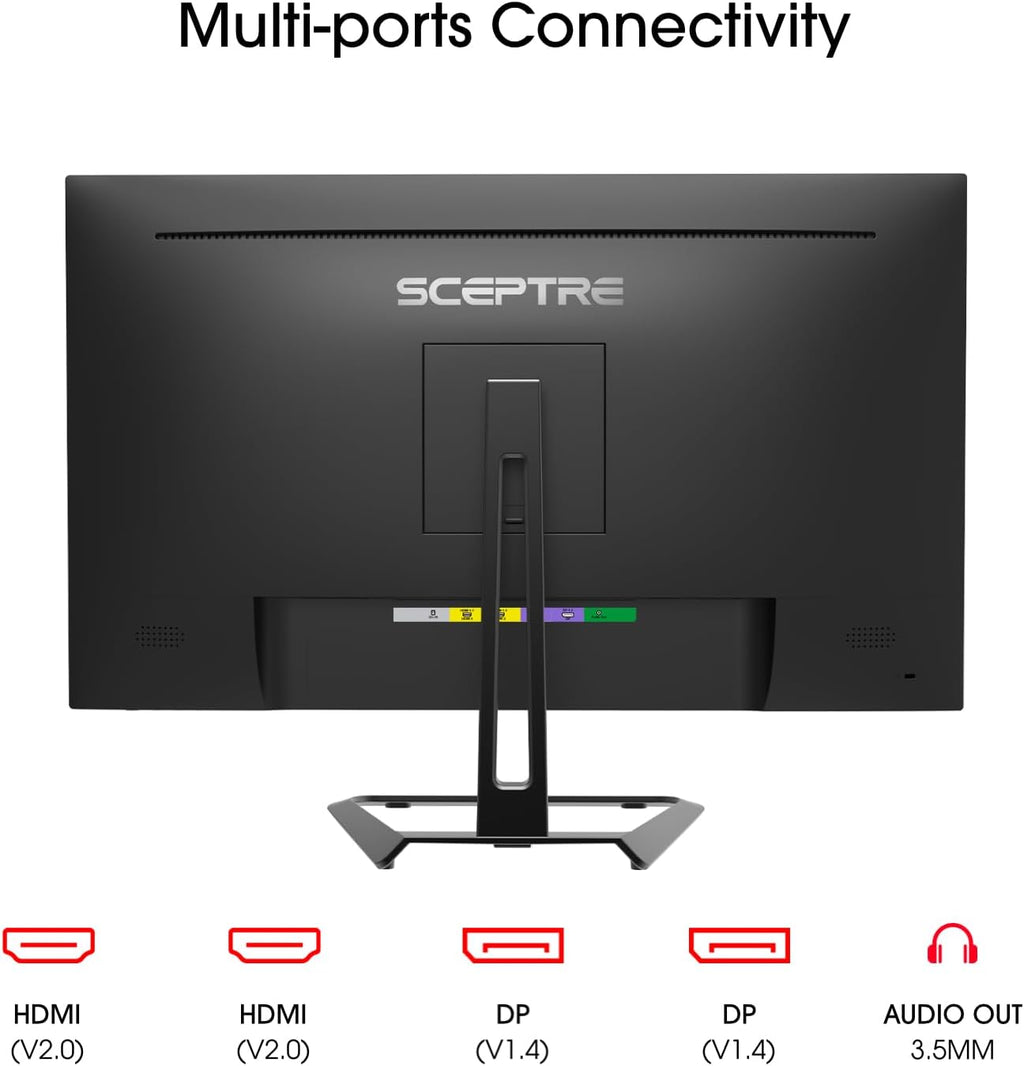 Sceptre Prime 4K IPS 27' 3840 x 2160 UHD Monitor up to 70+Hz DisplayPort HDMI 100% sRGB Build-in Speakers, Machine Black 2026 (U275W-UPT Series)