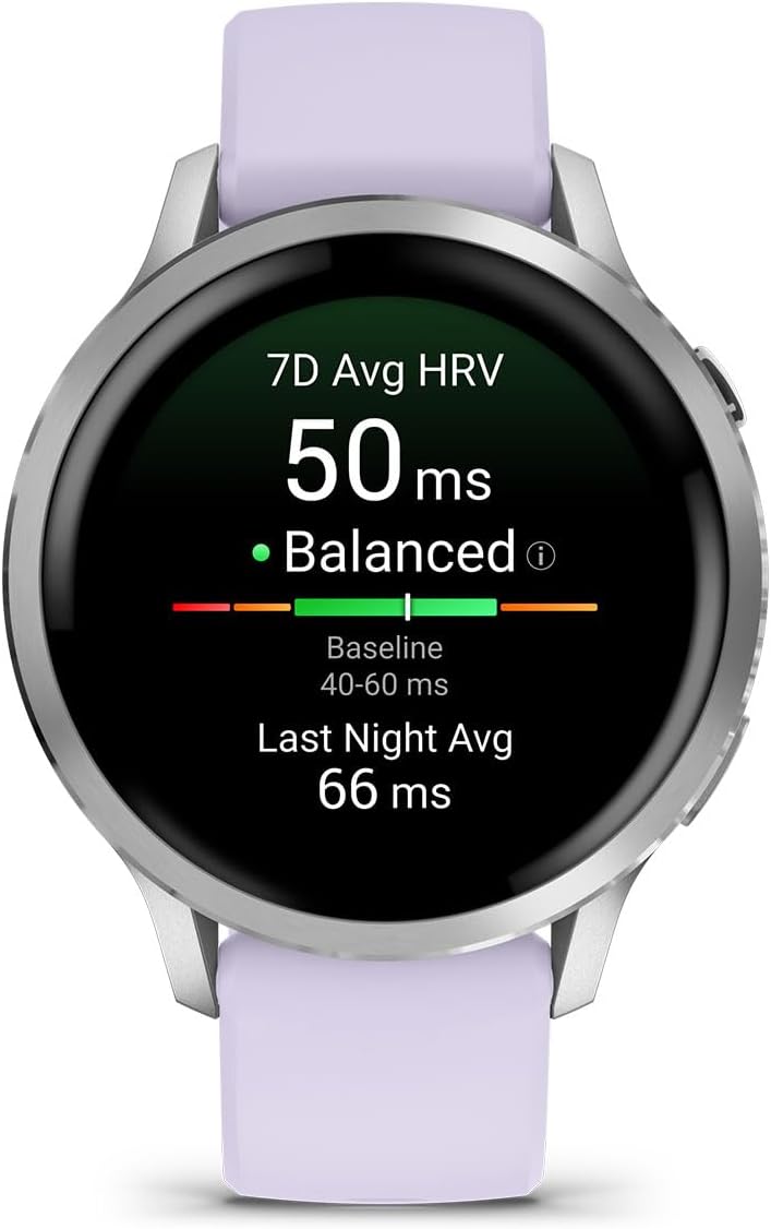 PlayBetter Garmin Venu 4 (Silver/Periwinkle, 41mm) Fitness GPS Smartwatch Bundle - AMOLED Display, Built-in Flashlight, Long Battery Life Portable Charger & HD Screen Protectors