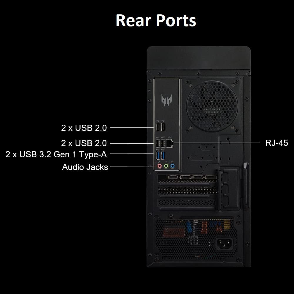 acer Predator Orion 3000 PO3-640G-UR11 Gaming Desktop | 12th Gen Intel Core i7-12700F 12-Core | NVIDIA GeForce RTX 3060 | 16GB DDR4 | 512GB SSD | 1TB HDD | Intel Wi-Fi 6E | Keyboard & Mouse,Black