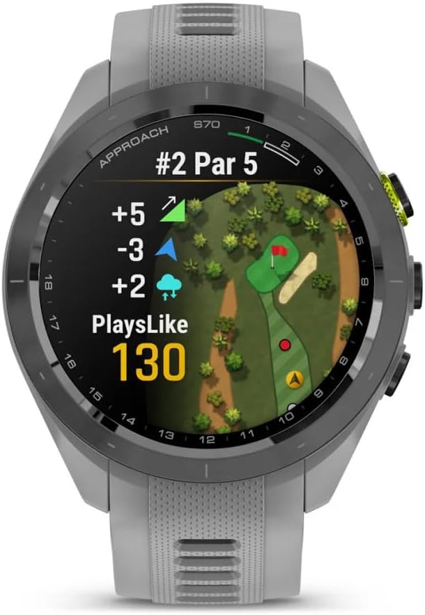 Garmin Approach S70 42MM Fitness Tracker Watch, Golf GPS Premium Smartwatch for Men, 1.2' Touchscreen AMOLED Display and 42000 Preloaded Courses - Gray - Garmin Watches for Men