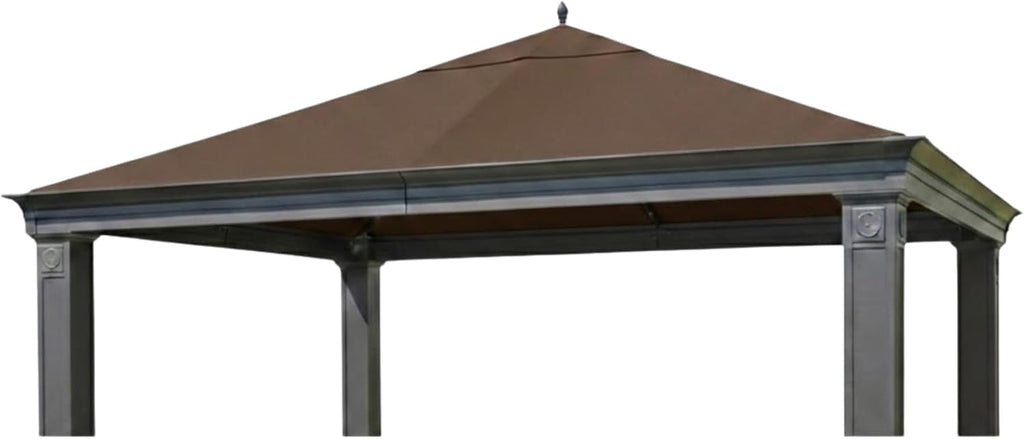 Garden Winds Reinforced RipLock 350 Replacement Canopy Top Cover Compatible with Tiverton (Series 3) 10' x 12' Gazebo Models SA-585, DPCI 009050195 - Nutmeg