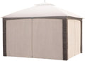 Garden Winds Durable 350 Replacement Privacy Curtain Set Compatible with Augusta 10' x 12' Gazebo Model L-GZ1190PST – Beige