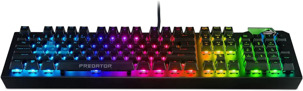acer Predator Aethon 700 Gaming Keyboard:Clicky or Linear-Your Choice|Per-Key 16.8M RGB Colors Backlighting|Programmable|Dedicated Media Keys & Dial|100% Anti-Ghosting|Magnetic Wrist Rest,(Pack of 1)