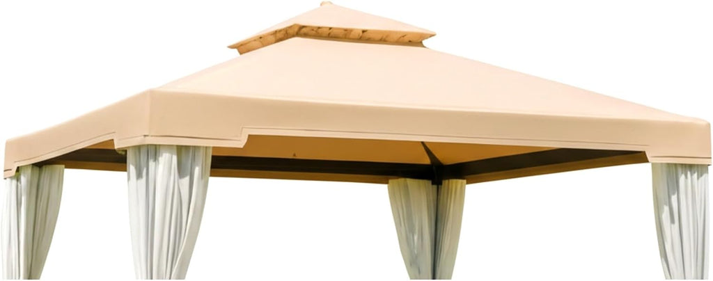 Garden Winds Reinforced Replacement Canopy Top Cover Compatible with The F008007B64 Suncrown 10' x 10' Gazebo - Classic Sand, Riplock 350