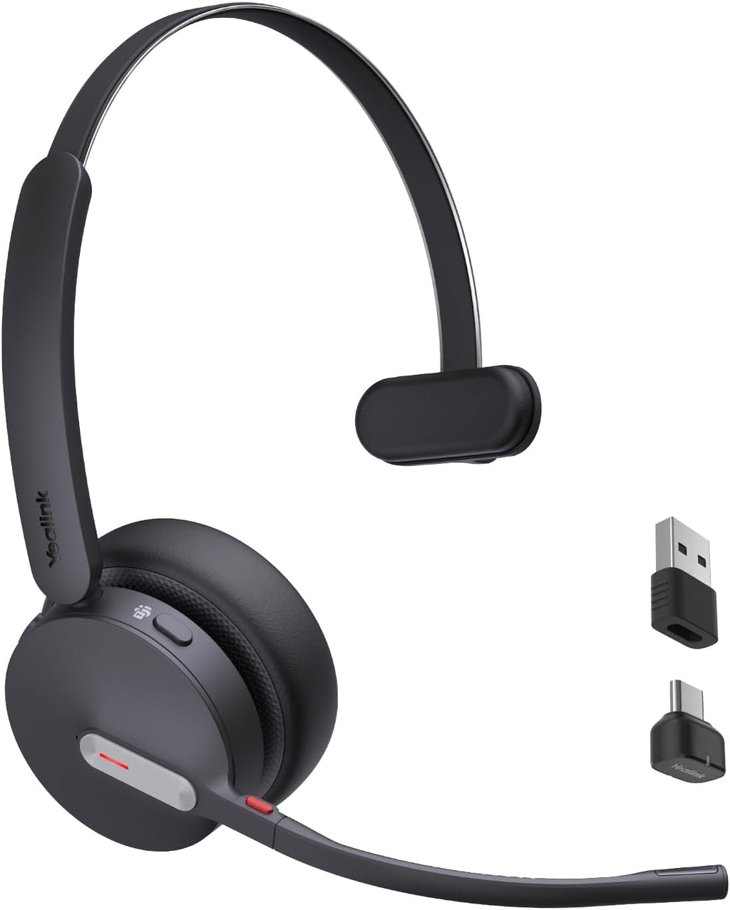 Yealink BH70 Mono Wireless Bluetooth Headset with Microphone for Work, up to 35h Talking, Native Bluetooth via Microsoft Teams Certified, Compatible with Cisco Webex & Jabber, Zoom, Google Meeting