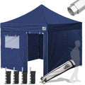 Eurmax USA Professional Pop up Canopy Wedding Party Tent Instant Outdoor Gazebo with Side Walls Aluminum Frame Commercial Grade Bonus Roller Bag(Navy Blue)