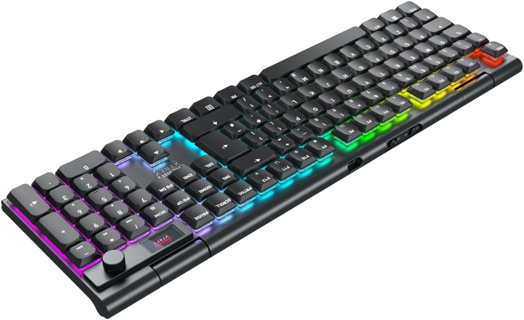 MX 10.1 Wireless | Cordless Low-Profile Gaming Keyboard | Rotary LCD Knob | RGB Lighting | Slim Aluminum