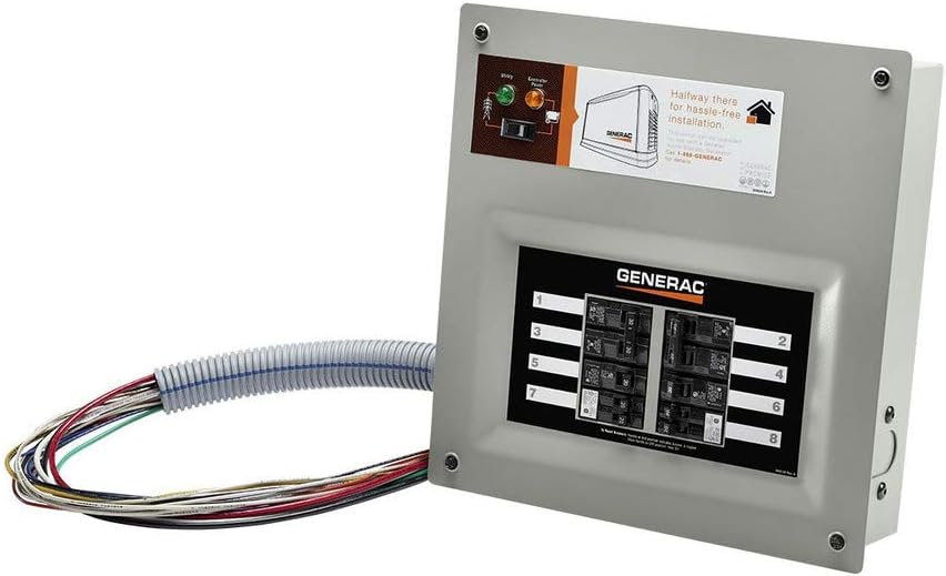 Generac HomeLink 50-Amp Portable Generator Transfer Switch Kit, Upgradeable Manual Transfer Switch, Indoor Pre-Wired Panel, 8-16 Circuits
