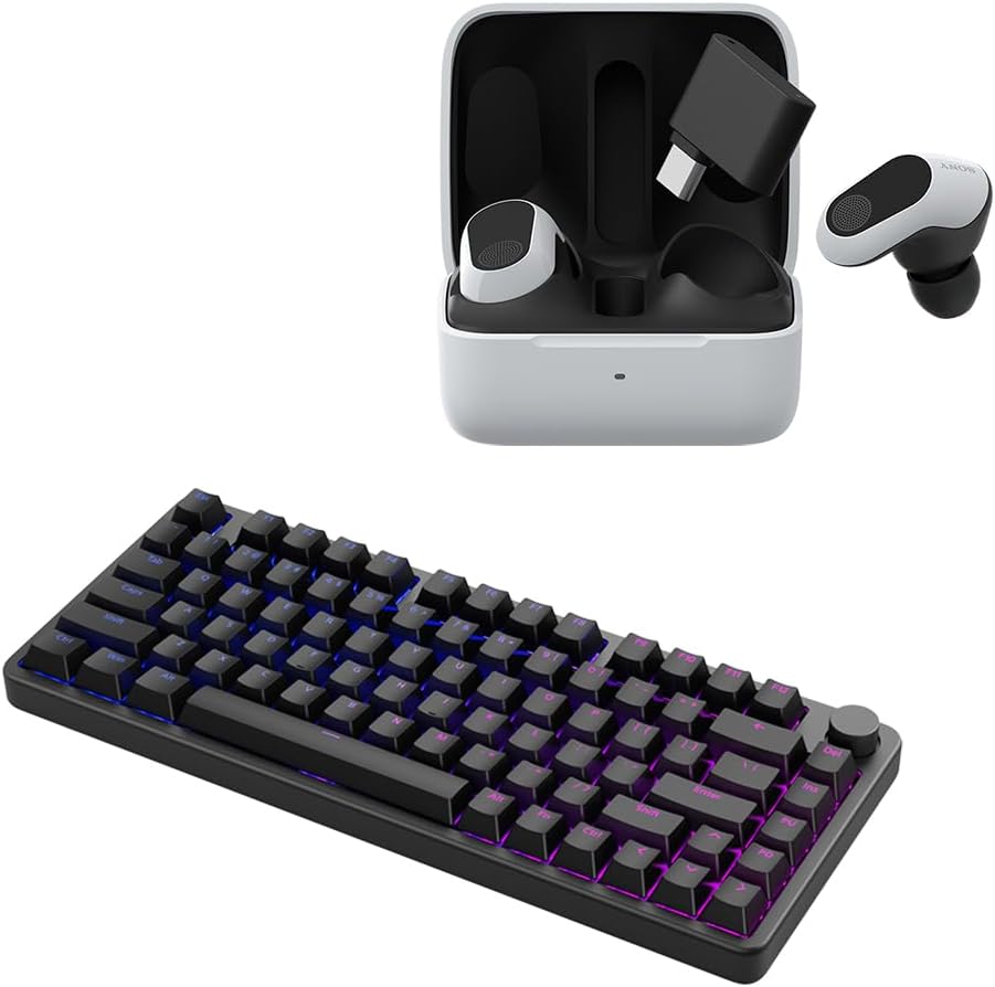 Sony INZONE Buds Wireless Gaming Earbuds (White) + Gaming Keyboard