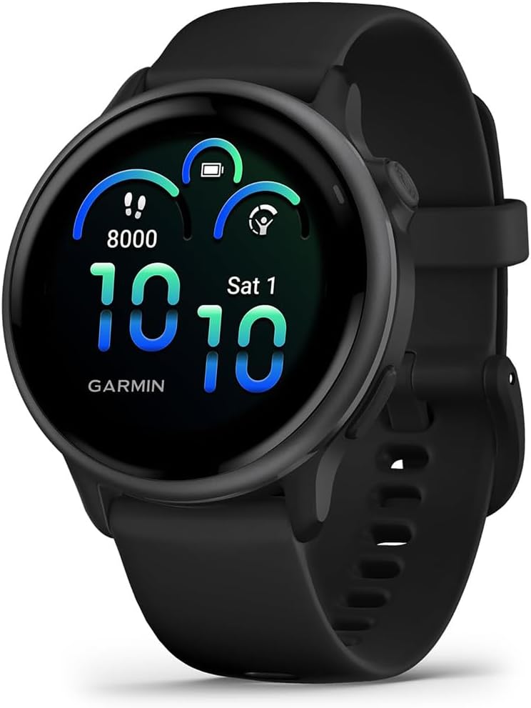Garmin 010-02985-00 VIVOACTIVE 6 Health & Fitness GPS Smartwatch, Black with Silicone Band Bundle with 2 YR CPS Enhanced Protection Pack, Deco Essentials Silicone Dust Covers & 2X Screen Protector