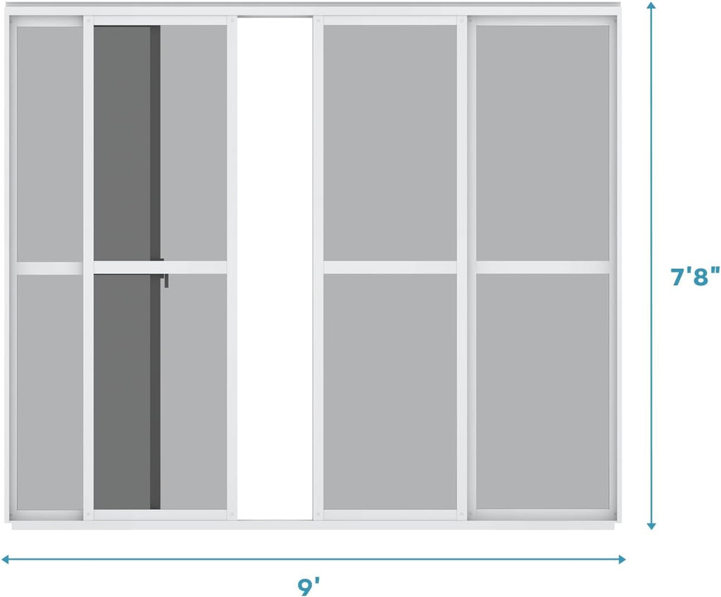 Mirador Accessory - 10' Sliding PC Door with Handle for Pergola 111 Series, 4 Panels Detachable Moveable Door, Easy Install Windproof UV-Resistant, White, not pergola