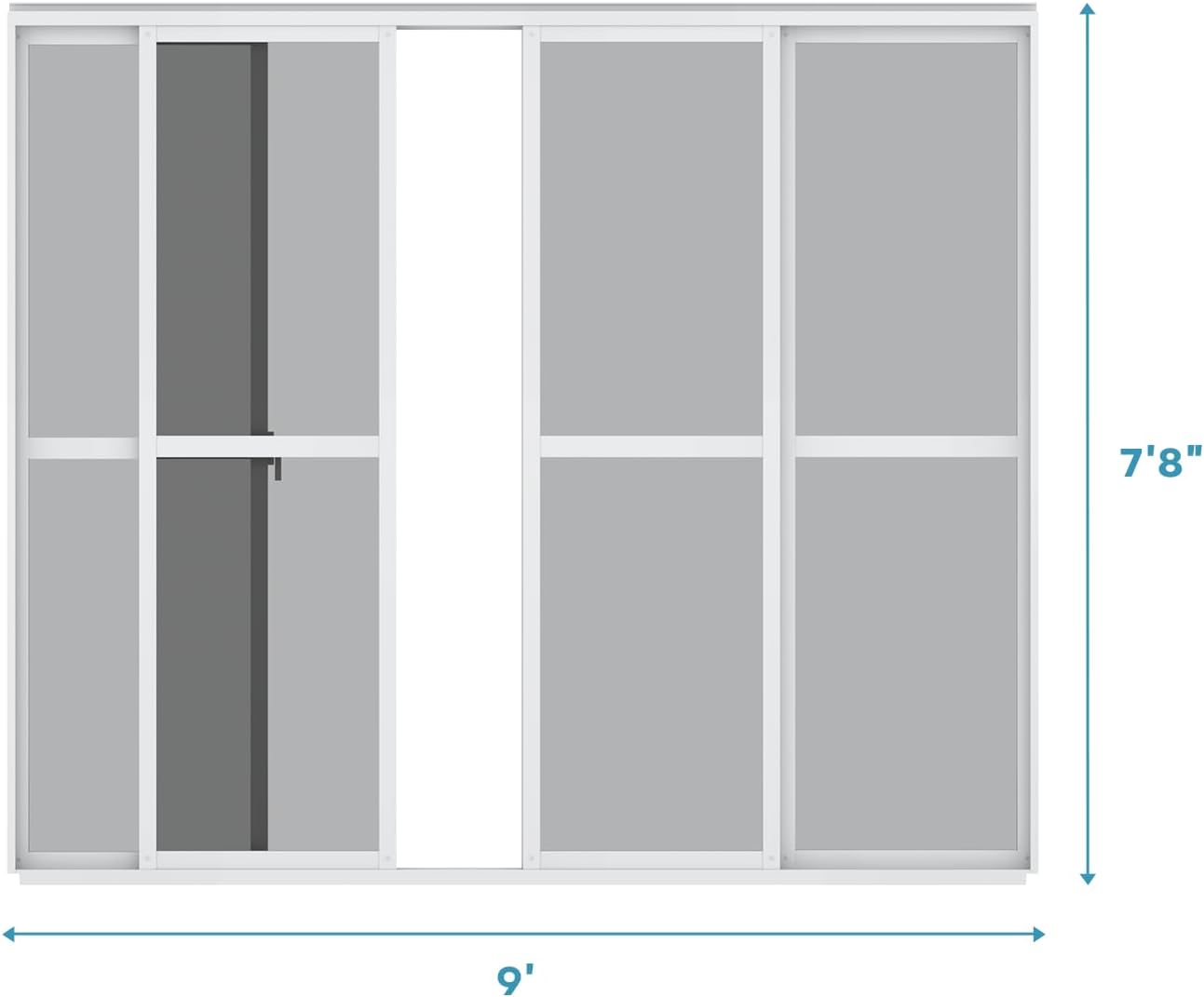 Mirador Accessory - 10' Sliding PC Door with Handle for Pergola 111 Series, 4 Panels Detachable Moveable Door, Easy Install Windproof UV-Resistant, White, not pergola