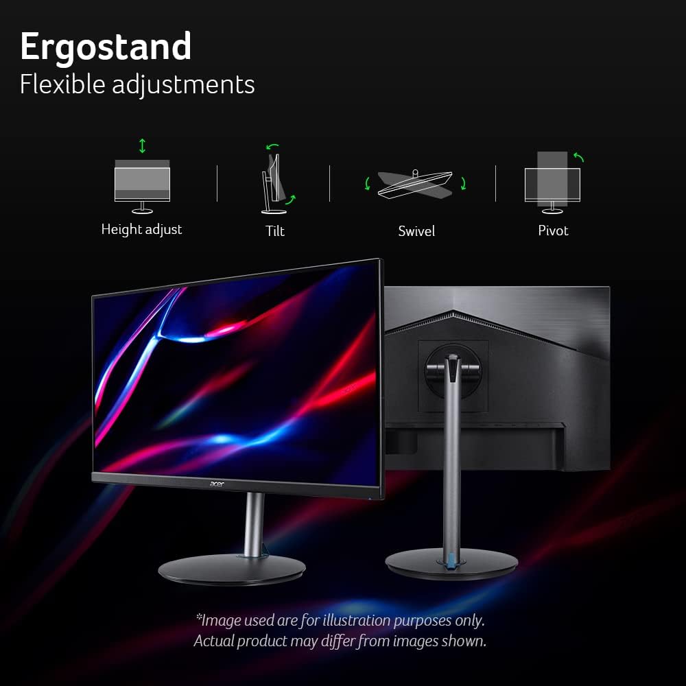 acer Nitro 24.5' Full HD 1920 x 1080 PC Gaming Monitor | AMD FreeSync Premium | Up to 250Hz Refresh | 1ms (VRB) | ZeroFrame | ErgoStand | 1 x Display Port 1.2 & 2 x HDMI 2.0 Ports