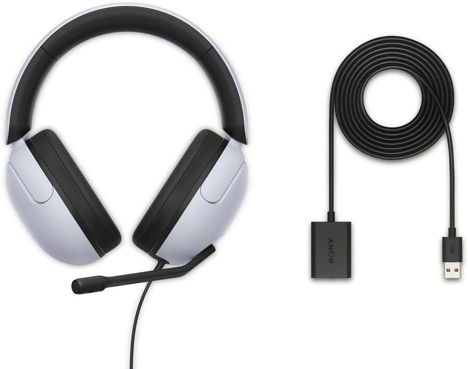 Sony INZONE H3 Wired Gaming Headphones With Mic, PS5 Headphones, Over-Ear, Personalized 360 Spatial Sound, Discord Certified MDR-G300 (White)
