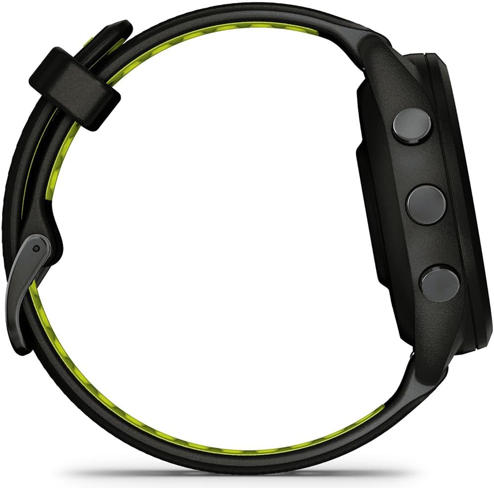 Garmin 010-02810-03 Forerunner 265S GPS Smartwatch Black/Amp Yellow Bundle with Deco Essentials Exclusive 26 Month CPS Enhanced Protection Pack